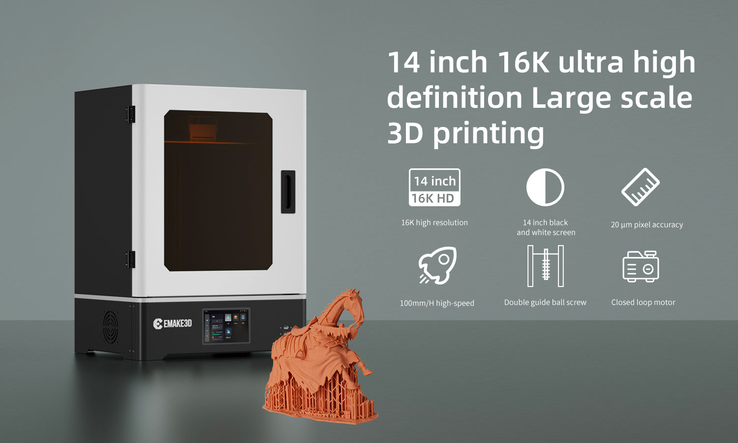 14 Inch Desktop 16K LCD 3D Printer for Fast Printing Machine