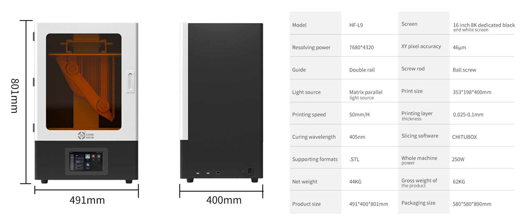 LCD 16 inch 8K Industrial Grade Ultra Printing Size Printer